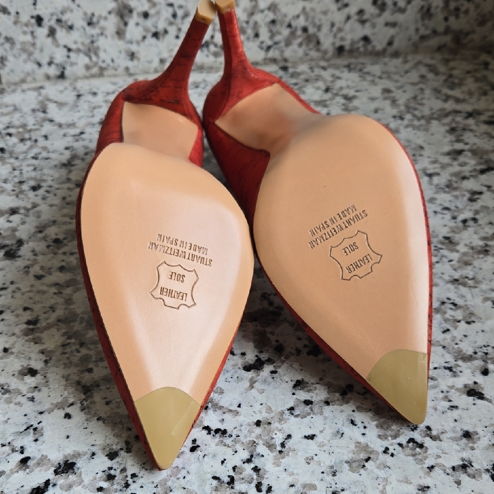 Stuart Weitzman Naughty Coral Cork Pumps US Sz 10 - Picture 10 of 12